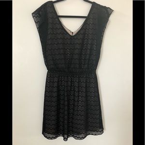 Black crochet dress